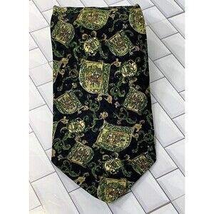 BRIONI Men's Silk Necktie ITALYLuxury Designer Green With Envy Medieval